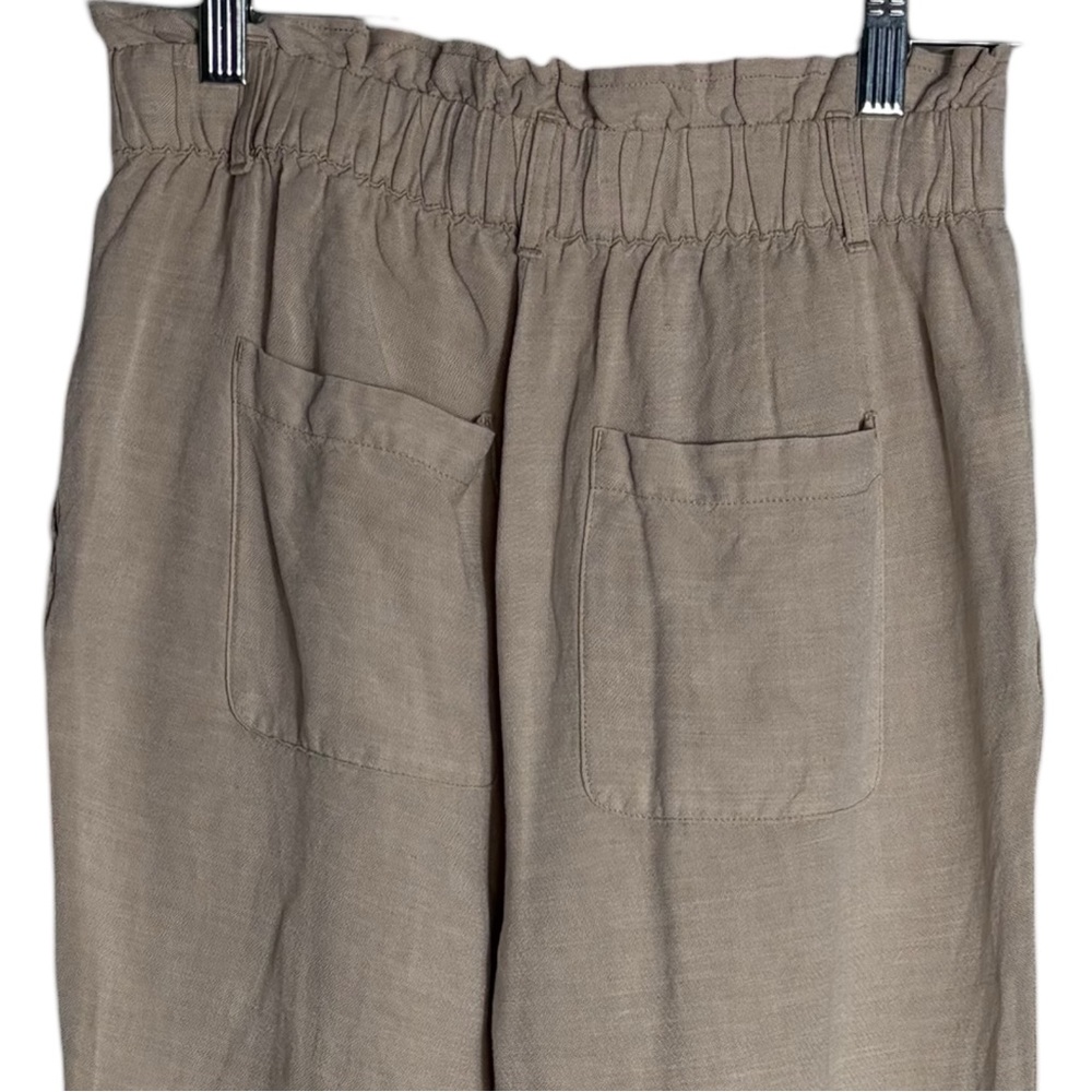 LOFT Paperbag Style Linen Blend High Rise Pants in Natural Khaki Size XS—NO BELT - Picture 6 of 10